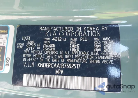 2024 Kia Seltos Ex from USA, damaged, VIN KNDERCAA1R7592517